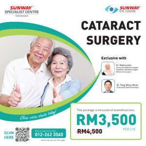 Cataract Surgery offer with specialist consultation included.